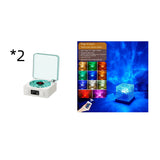 Retro Turntable Speaker Wireless Bluetooth-compatible 5.0 Vinyl Record Player Stereo Sound With White Noise RGB Projection Lamp Effect